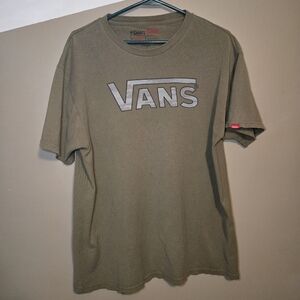 Vans Men's T-Shirt Olive Green 100% Cotton Short Sleeve Size Large Skateboard